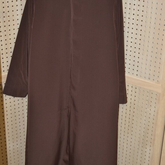 GALLERY Women Brown Water Repellent Two Pocket Trench Coat Size 12 - Picture 7 of 9